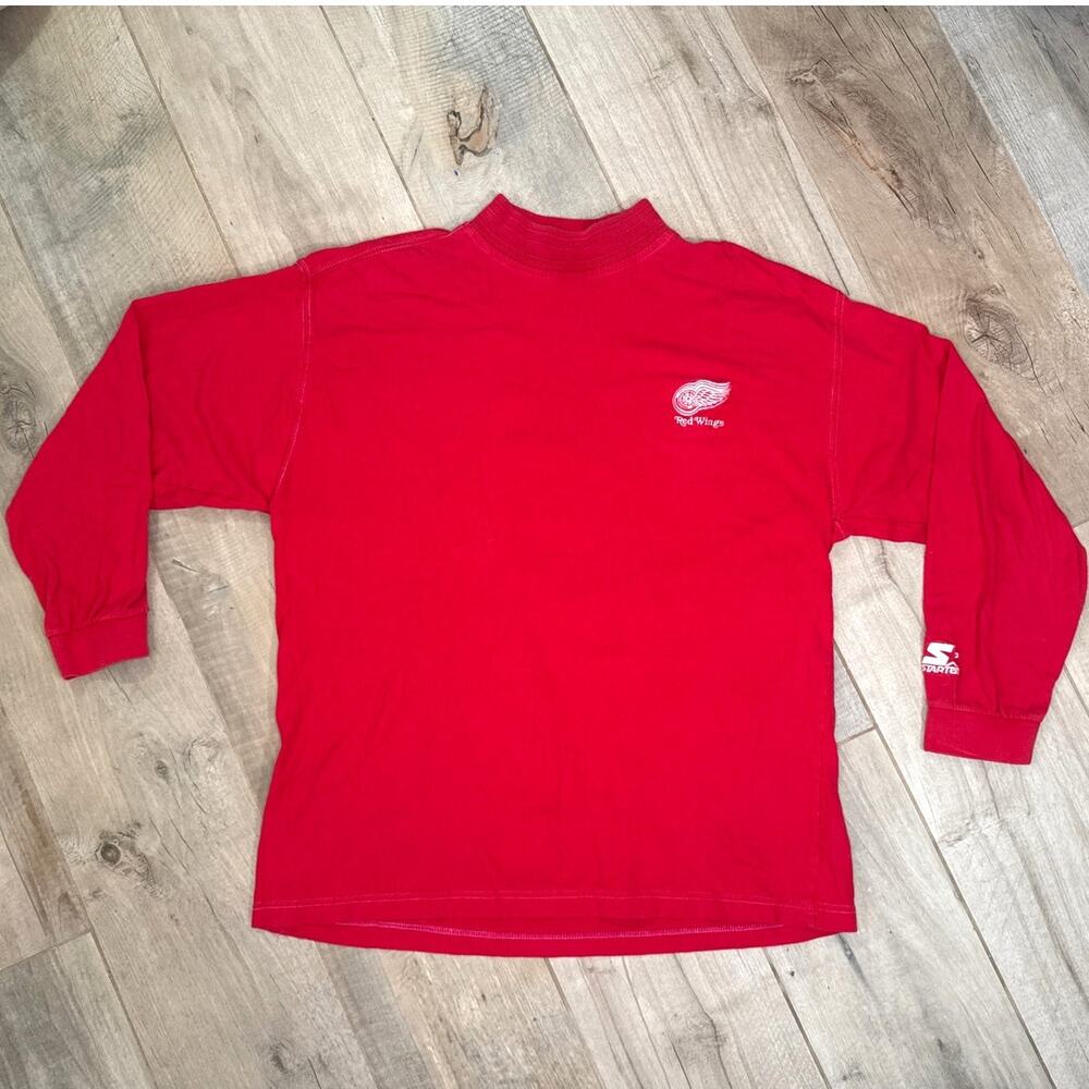 Vintage Starter Detroit Red Wings Long Sleeve Shirt Mens XL
